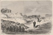 Sur les fortifications, au Point-du-Jour, un Parisien anticommunard fait signe aux assiégeants que la voie est libre.